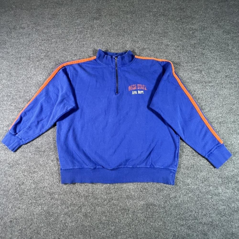 Colosseum Boise State Broncos Football Sweatshirt Mens 2XL Blue Fleece 1/4 Zip